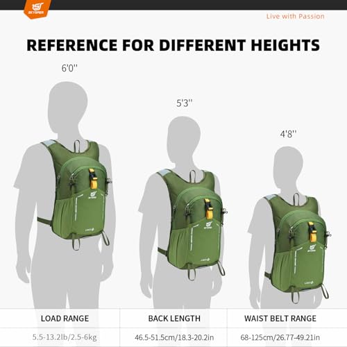 SKYSPER Small Hiking Backpack - 15L Travel Daypack Lightweight Bag Water Resistant Hiking Backpacks for Women Men - Image 2