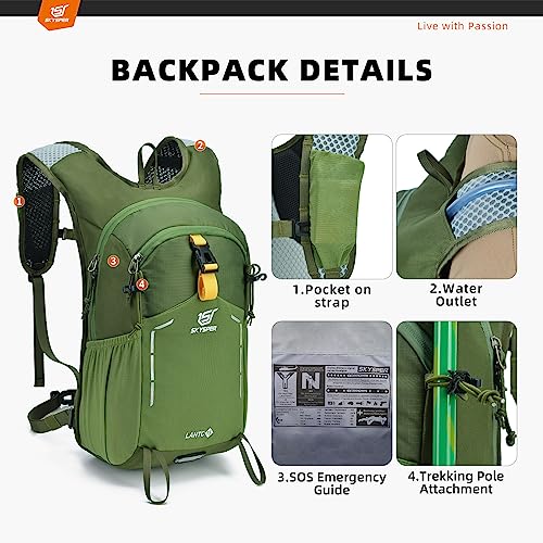 SKYSPER Small Hiking Backpack - 15L Travel Daypack Lightweight Bag Water Resistant Hiking Backpacks for Women Men - Image 5
