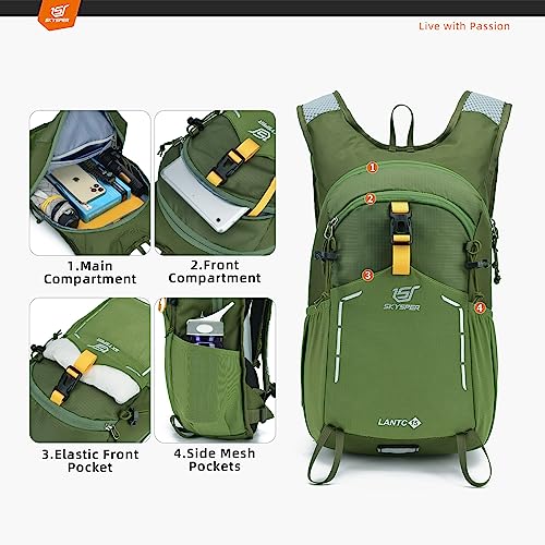 SKYSPER Small Hiking Backpack - 15L Travel Daypack Lightweight Bag Water Resistant Hiking Backpacks for Women Men - Image 3