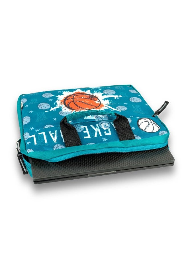 Echo Boomers Basket Ball Printed Blue Colour Multi Pocket Sling Laptop Bag with Detachable Strap - Image 4