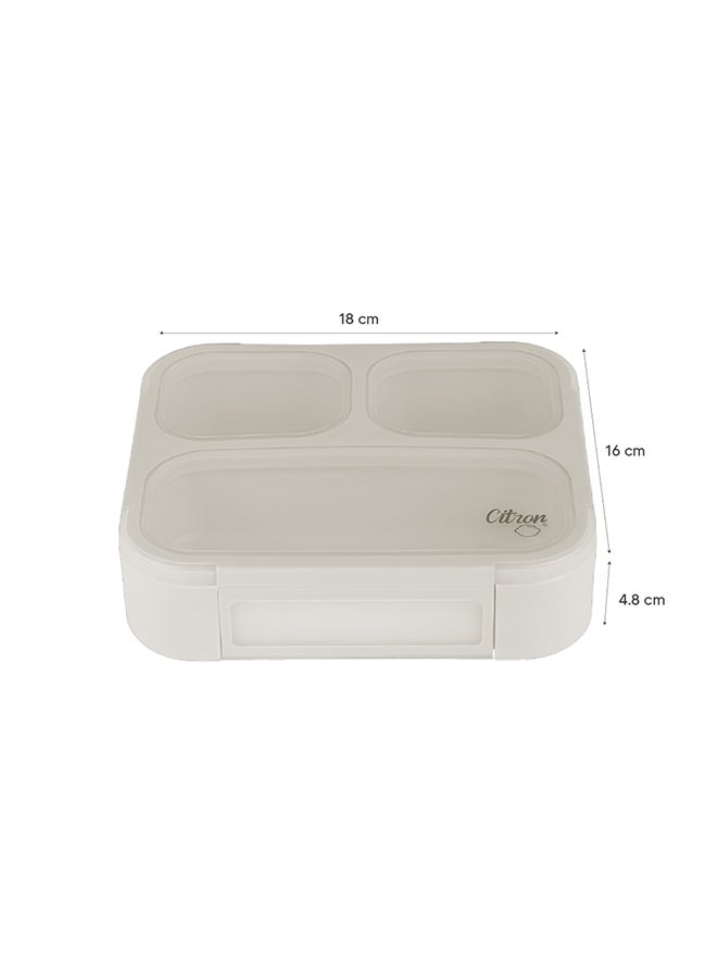 Citron Bento Lunchbox Comes With Fork And Spoon, Snack And Portion Control Containers For Kids And Adults, Leakproof And Bpa Free - Beige - Image 5