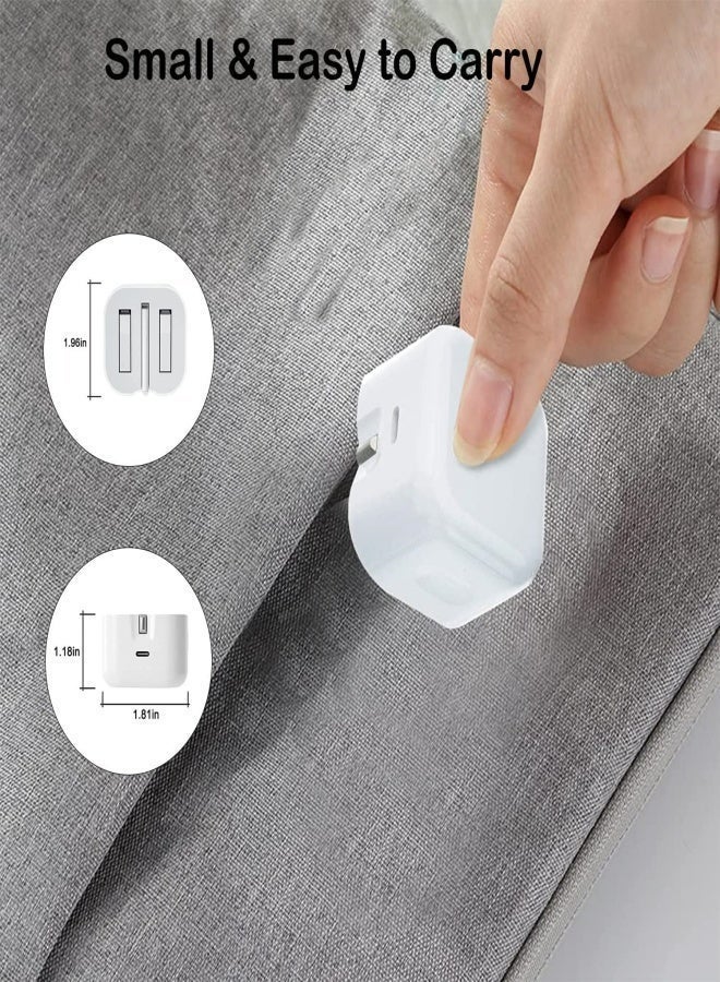 أبلينم شاحن سريع 20 واط لأجهزة آيفون | شاحن جداري سريع بمنفذ USB-C مع كابل USB-C إلى Lightning بطول 2 متر، متوافق مع أجهزة آيفون 14/14 برو/14 برو ماكس/13/12/SE 2020/11/XR/XS ماكس/X/آيباد - Image 5