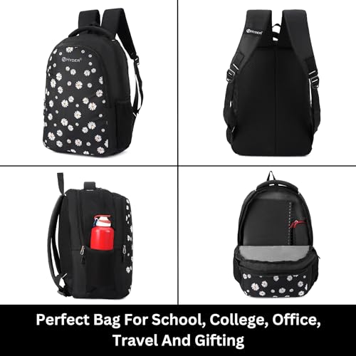 HYDER Bliss 30L Latest Cute and Stylish School Bag for Girls - Perfect for School, College, Office, Travel and Tution Durable School bags for Kids And Women | Perfect Girls Bag (Black) - Image 3