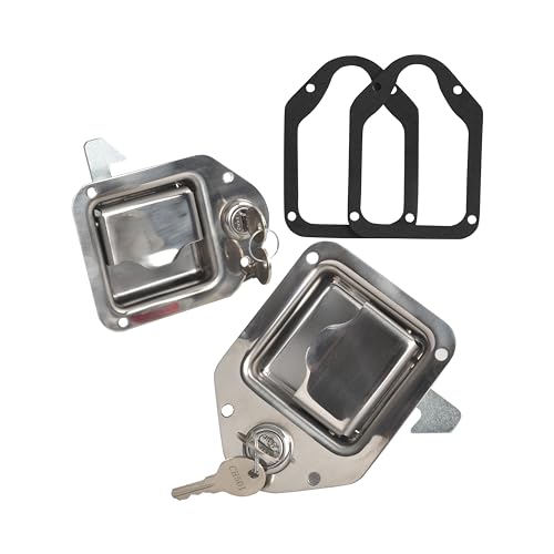 FGJQEFG Truck Tool Box Lock Handle-Tool Box Replacement Latch-Stainless Steel Truck Tool Box Latch Paddle Lock Replacement Handle 4-3/8''inch x 3-1/4''inch for Trailer Door RV Camper (2PCS) - Image 1