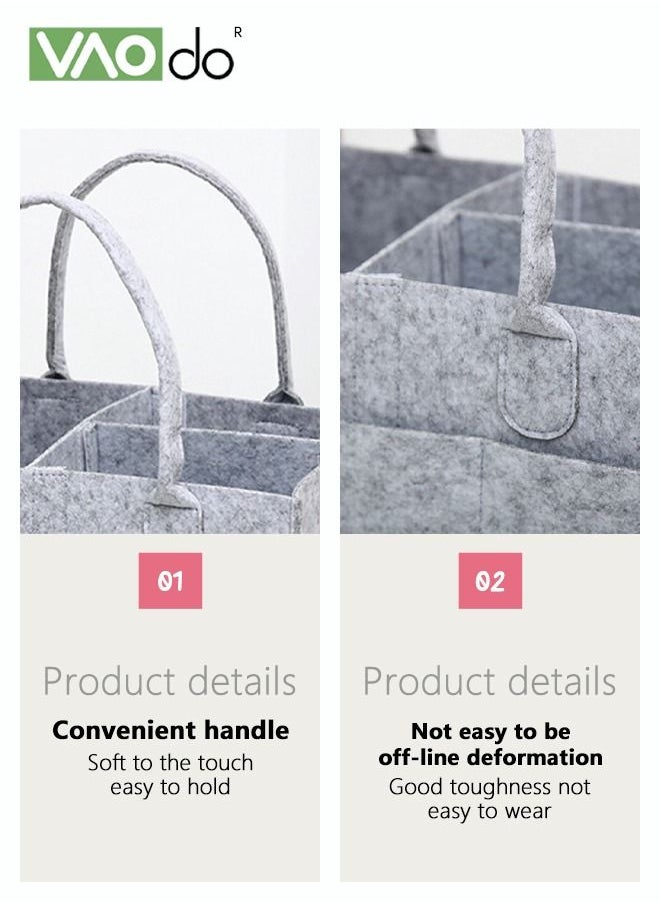 Multifunctional Baby Diaper Caddy Organizer Felt Storage Bag