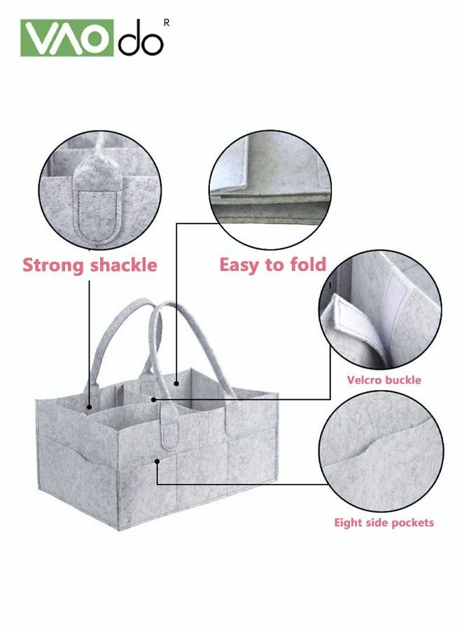 Multifunctional Baby Diaper Caddy Organizer Felt Storage Bag