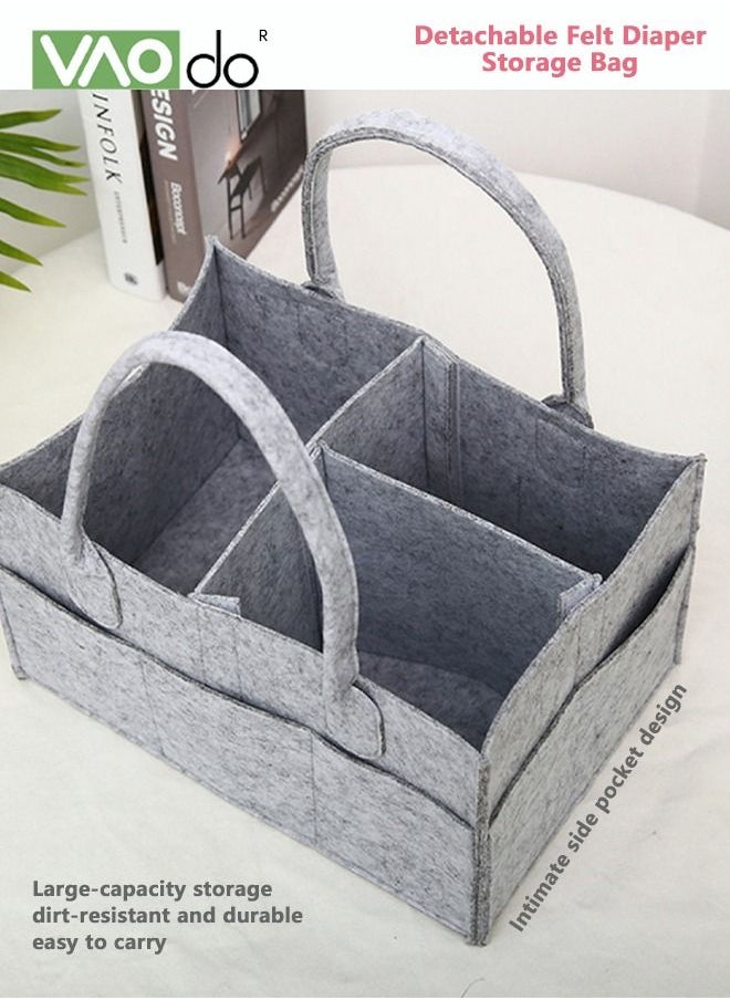 Multifunctional Baby Diaper Caddy Organizer Felt Storage Bag
