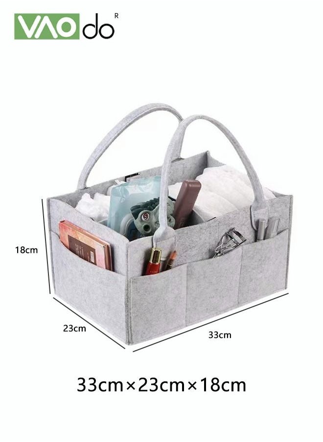 Multifunctional Baby Diaper Caddy Organizer Felt Storage Bag