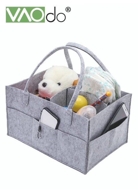 Multifunctional Baby Diaper Caddy Organizer Felt Storage Bag