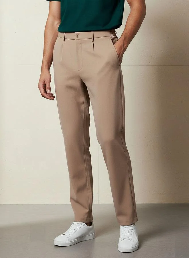 Iconic Men Regular Fit Pleated Trousers