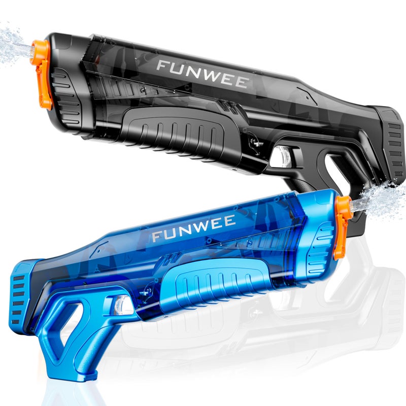 Funwee Electric Water Guns for Adults Kids Automatic Water Reload Shooting Over 250 Blasts Water Blaster Squirt Gun Up to 32 FT Long Range Summer Beach Pool Backyard Outdoor Toys BlackBlue - Image 3