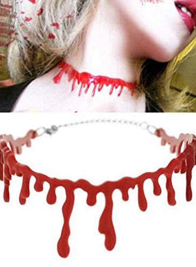 Sisadodo Halloween Costumes for Women Girls Blood Choker Necklace Blood Drip Necklace Halloween Decorations Gifts Halloween Vampire Necklace Accessories 2pcs - Image 5