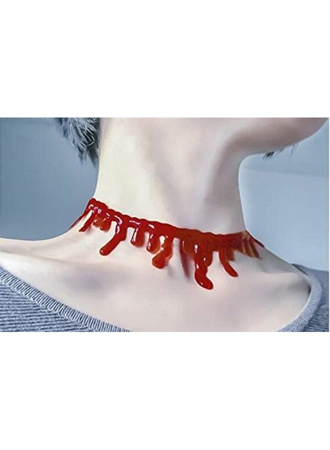 Sisadodo Halloween Costumes for Women Girls Blood Choker Necklace Blood Drip Necklace Halloween Decorations Gifts Halloween Vampire Necklace Accessories 2pcs - Image 4