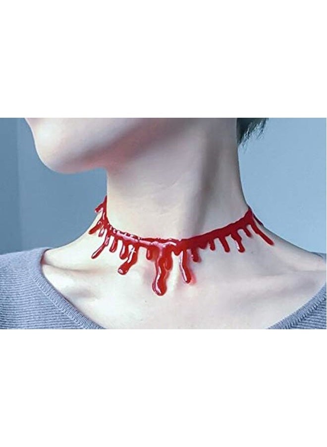 Sisadodo Halloween Costumes for Women Girls Blood Choker Necklace Blood Drip Necklace Halloween Decorations Gifts Halloween Vampire Necklace Accessories 2pcs - Image 3