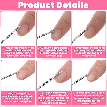 oruola مجموعة رؤوس مثقاب الأظافر Oruola 11 قطعة لتجميل الأظافر - Image 2