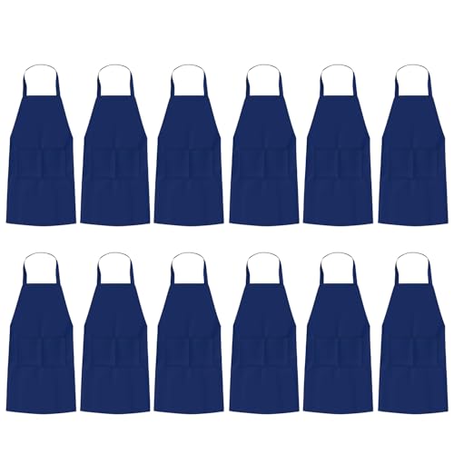 uniformer Apron for Men and Women | Durable & Stylish for Kitchen, Restaurant, Cafes | Ideal for Chefs, Bakers & Home Cooks | Easy to Clean | Unisex Design (Blue_Pack of 12) - Image 2