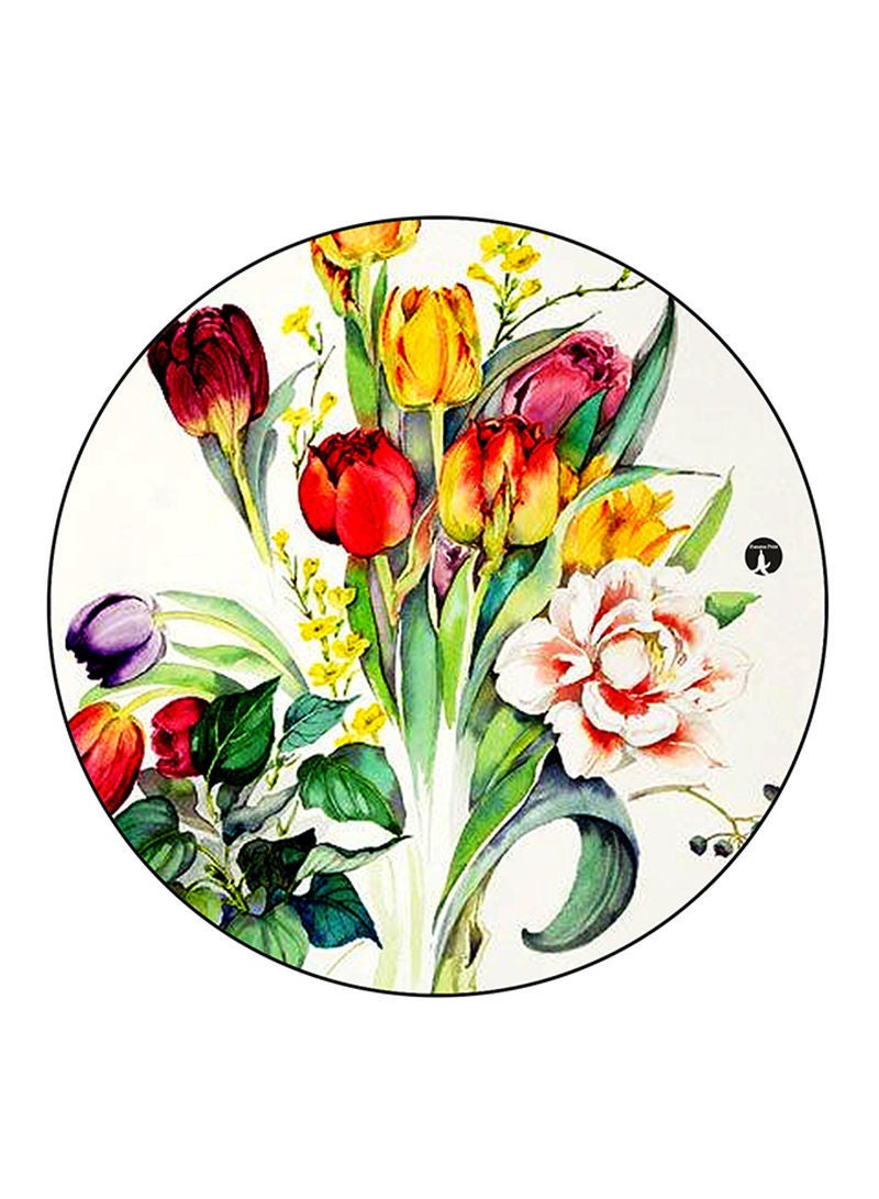 Flowers Printed Mouse Pad  Multicolour