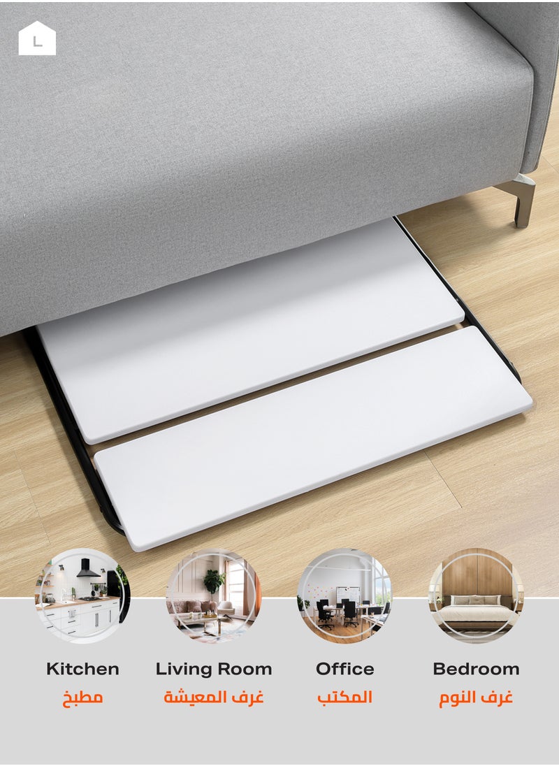 LAWAZIM - Foldable Computer Table - White- Compact Sleek Space-Saving Desk with Two-Tier Design and Upper Shelf for Storage - Writing Desk for Home Office Dorm Rooms and Small Spaces - No Assembly Needed - Image 1