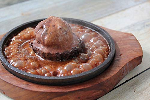 Tinax Wooden Sizzling Brownie Sizzler PlateTray with Wooden Base Round 7inch - Image 4