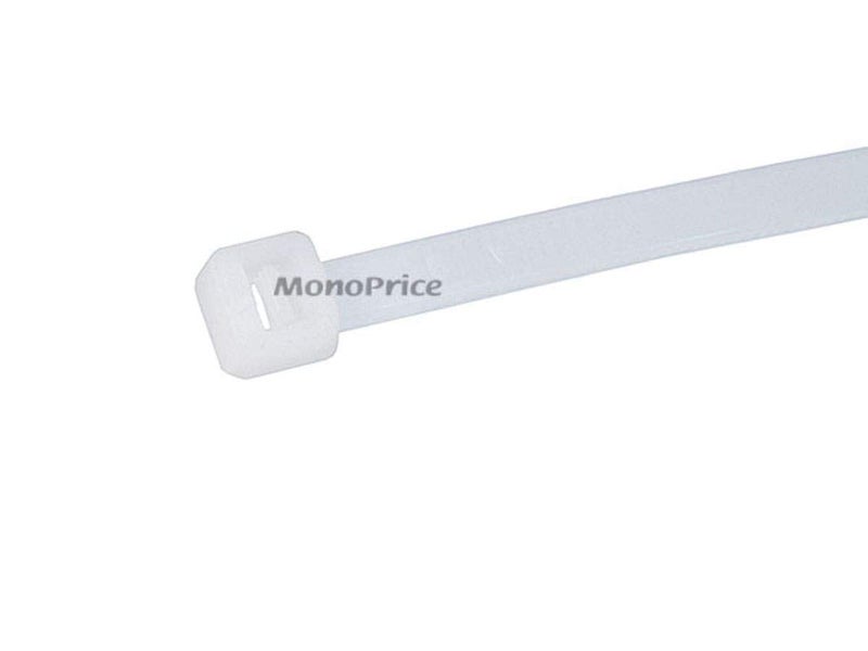 Monoprice Cable Tie 8 inch 40LBS, 100pcs/Pack - White - Image 2