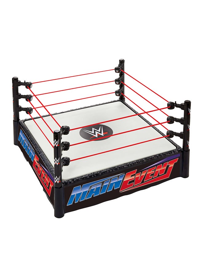 WWE Mattel WWE Superstar Ring with Labels for Main Event & RAW, Spring-Loaded Ring Mat & Pro Tension Elastic Ring Ropes  - Image 2
