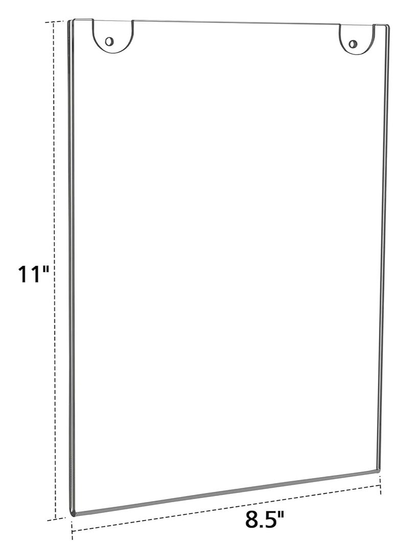 TPGP Acrylic Wall Sign Holder 8.5x11 Vertical - Clear Plastic Ads Frame for Paper, with 3M Tape and Mounting Screws (6 Pack) - Image 4
