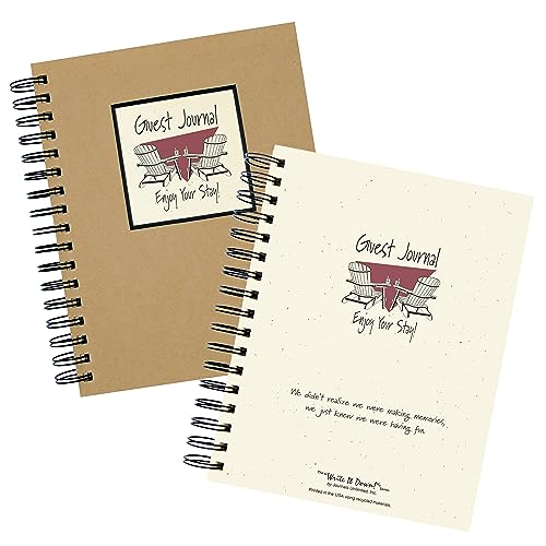 Write it Down series by Journals Unlimited, Guided Journal, Guest Journal, Enjoy Your Stay!, Full-size 7.5"x 9", Kraft Hard Cover, Made in USA - Image 3