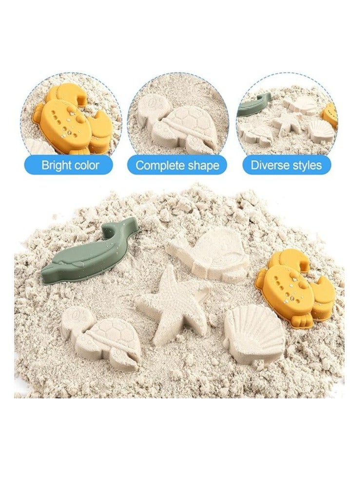 8PCS Kids Sand Toys Set, Silicone Beach Toys with Portable Beach Bag, Travel Friendly Beach Toys Set for Boys Girls, Beach Bucket Set with Sand Toy Molds, Summer Outdoor Toys (Pink) - Image 3