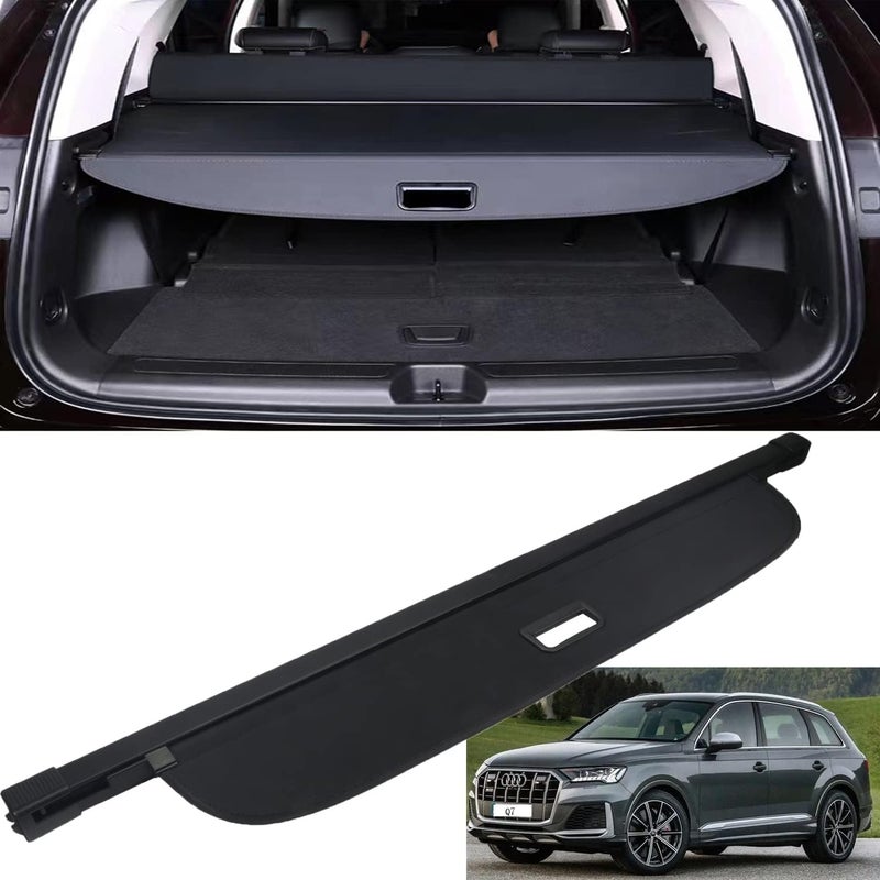 MUCO Retractable Cargo Cover for Audi Q7 (2016-2022) - Black Rear Trunk Shade - Image 1