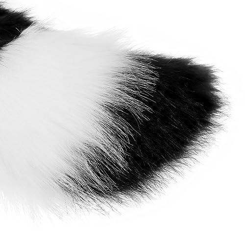 JUNBOON Faux Fur Tail for Cosplay Halloween Party Costume (1-black white) - Image 5