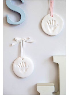 pearhead Baby Handprint And Footprint Keepsake Ornament Kit With Ribbon, 7.4x6.6x1.7 inch  - Image 2