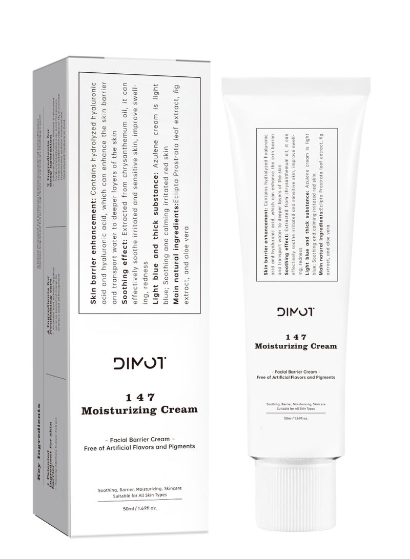 ديموت 147 كريم إصلاح الحاجز 50 مل - علاج ترطيب مكثف لحاجز الجلد التالف | اختبر أخصائي الأمراض الجلدية مع سيراميد وحمض الهيالورونيك | راحة الجلد الحساسة الجافة - Image 1