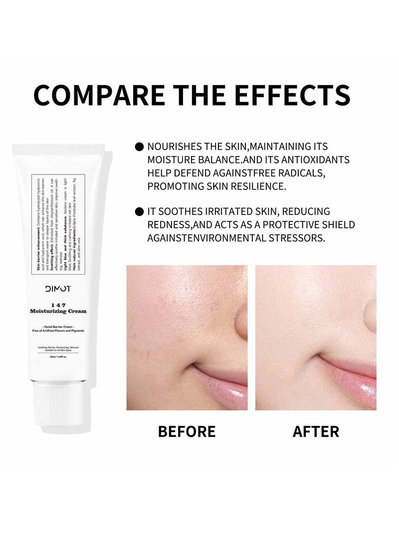 ديموت 147 كريم إصلاح الحاجز 50 مل - علاج ترطيب مكثف لحاجز الجلد التالف | اختبر أخصائي الأمراض الجلدية مع سيراميد وحمض الهيالورونيك | راحة الجلد الحساسة الجافة - Image 2