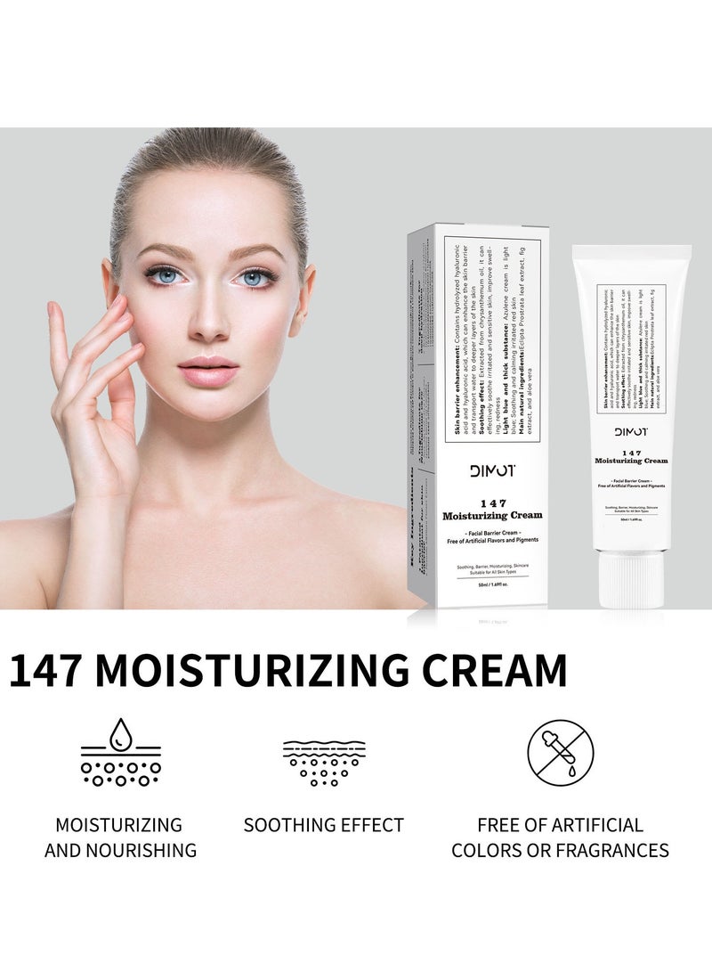 ديموت 147 كريم إصلاح الحاجز 50 مل - علاج ترطيب مكثف لحاجز الجلد التالف | اختبر أخصائي الأمراض الجلدية مع سيراميد وحمض الهيالورونيك | راحة الجلد الحساسة الجافة - Image 3