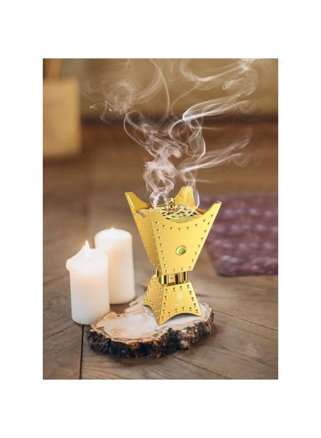 مبخرة عود وبخور للسيارة والمنزل والمكتب - لون ذهبي - Image 2