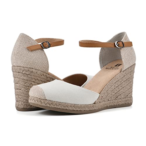 WHITE MOUNTAIN Women's Mamba Espadrille Wedge Sandal, Natural/Fabric, 6.5 M - Image 2