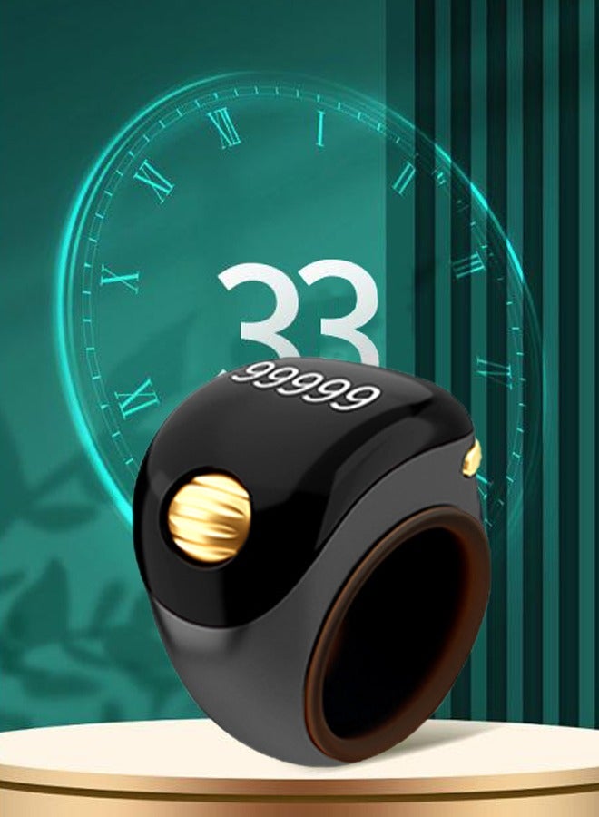 Roller Tasbeeh Ring, Prayer Smart Counter with Vibration Reminder, HD Waterproof OLED Display, Suitable for Daily Islamic Prayer - Image 1