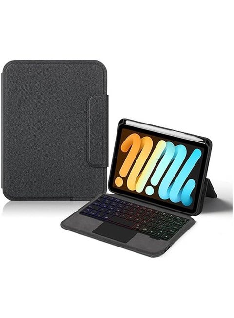 Integrated Touched Keyboard Case For iPad Mini 7 A17 Pro, iPad Mini 7th/6th Generation (2024/2021),Magic Backlight Bluetooth Keyboard Holster