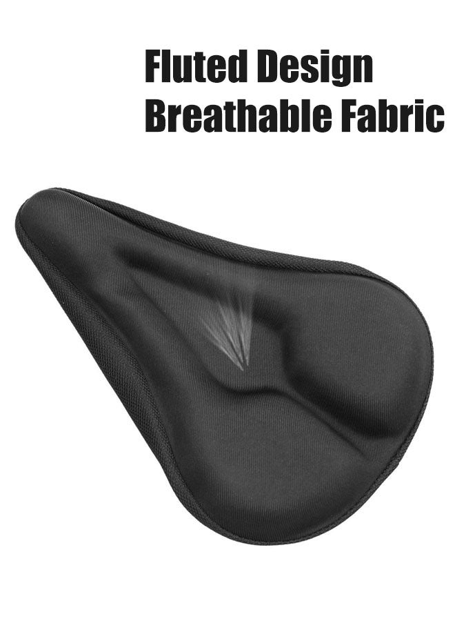 Hanayo Bike Seat Cushion Cover Soft Padded Bicycle Seat Covers Cushion for Bicycle Saddles Seat Cover for Men Women Comfort Compatible with Stationary and Exercise Bikes(Black) - Image 5