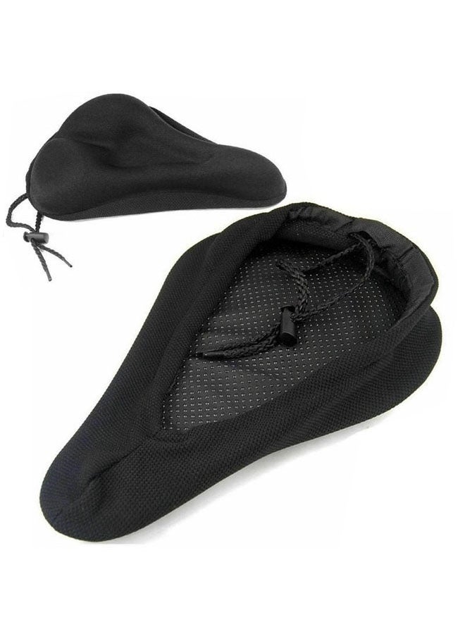 Hanayo Bike Seat Cushion Cover Soft Padded Bicycle Seat Covers Cushion for Bicycle Saddles Seat Cover for Men Women Comfort Compatible with Stationary and Exercise Bikes(Black) - Image 3