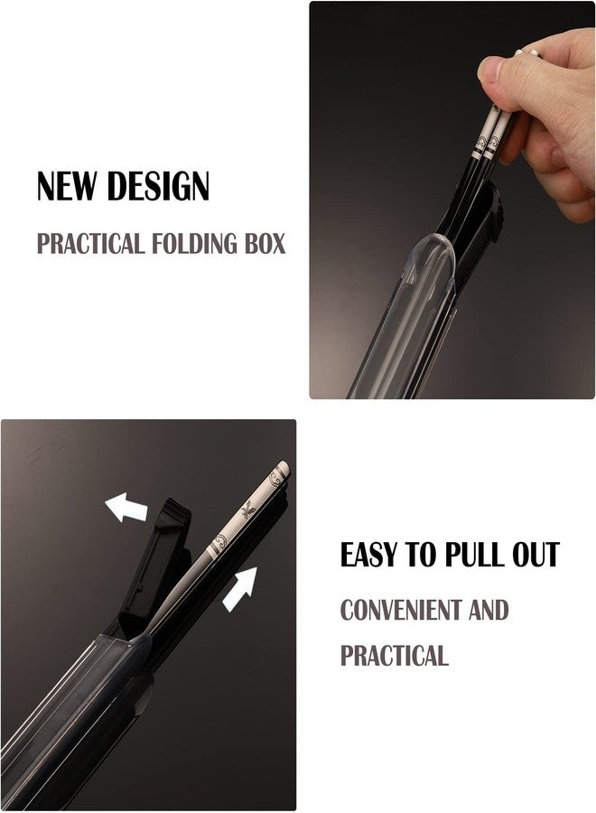 ITXIYC Portable Chopsticks with Pull Design Case,Reusable Metal Stainless Steel Chopstick with Titanium Plated for School,Home,Office,Outdoor,Dishwasher Safe,Year of the dragon 2024 gifts (Golden Dragon) - Image 5