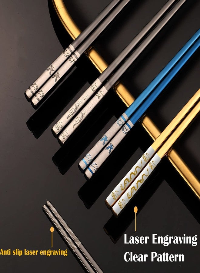 ITXIYC Portable Chopsticks with Pull Design Case,Reusable Metal Stainless Steel Chopstick with Titanium Plated for School,Home,Office,Outdoor,Dishwasher Safe,Year of the dragon 2024 gifts (Golden Dragon) - Image 2