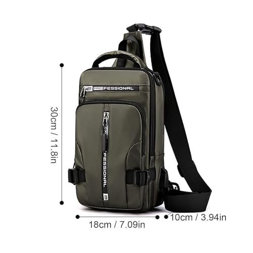LATIQ MART Crossbody Sling Bag For Men Women, Anti-Theft Fashion Chest Bag with USB Charging Port, Messenger Bags, Waterproof Casual Shoulder Bag (Crossbody Bag Green) - Image 3