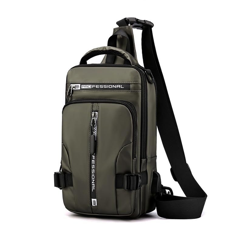 LATIQ MART Crossbody Sling Bag For Men Women, Anti-Theft Fashion Chest Bag with USB Charging Port, Messenger Bags, Waterproof Casual Shoulder Bag (Crossbody Bag Green) - Image 1