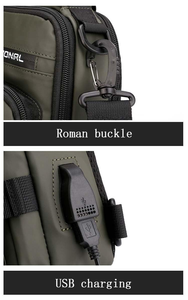 LATIQ MART Crossbody Sling Bag For Men Women, Anti-Theft Fashion Chest Bag with USB Charging Port, Messenger Bags, Waterproof Casual Shoulder Bag (Crossbody Bag Green) - Image 5