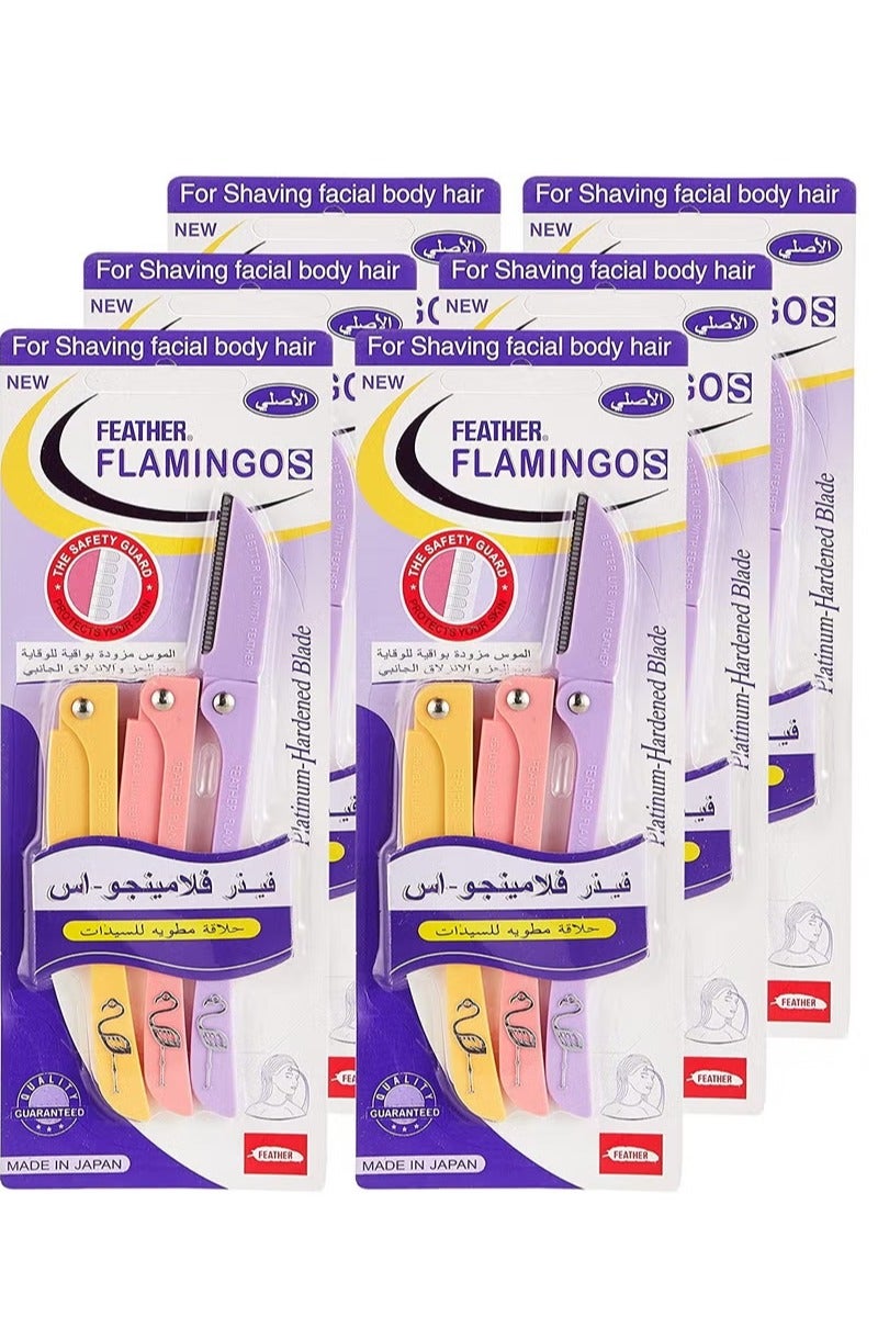 فيذر-فلامنجو شفرة حلاقة فيذر فلامينجو اس الاصلية عبوة من 6 قطع