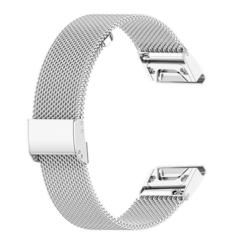 S-TOP For Garmin Fenix 8/7X/6X/5X 26mm xDfind Milanese Metal Buckle Watch Band(Silver) - Image 2