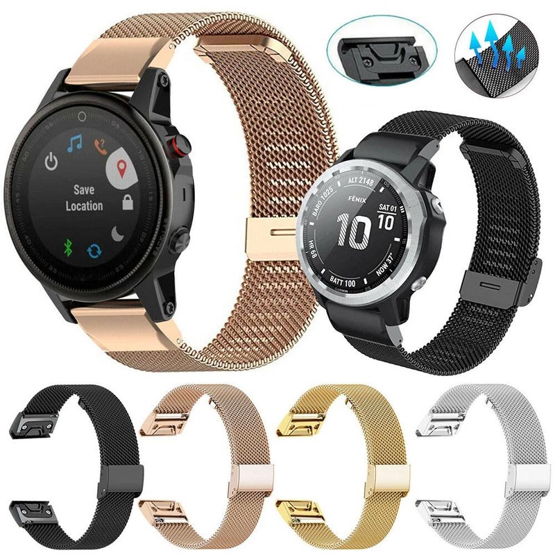 S-TOP For Garmin Fenix 8/7X/6X/5X 26mm xDfind Milanese Metal Buckle Watch Band(Silver) - Image 3