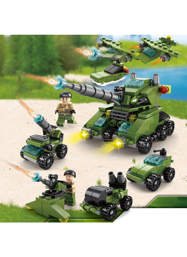 Children's educational toy cubes in the form of war equipment 6 in 1 