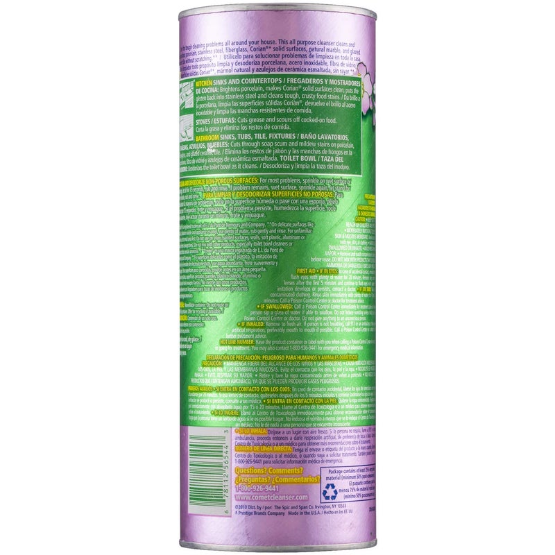 Comet Cleaner with Bleach Powder, Lavender Fresh, 21-Ounces, Scratch-Free, 2-Pack - Image 3